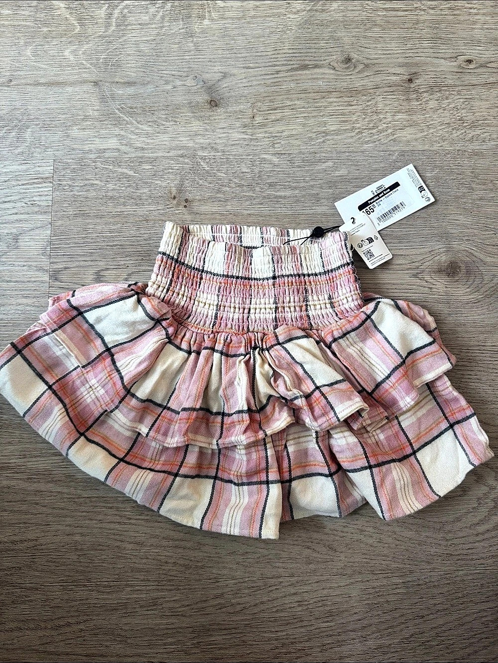 Molo Bonita - Explore Check Plaid Skirt Pink & White Girls 8
